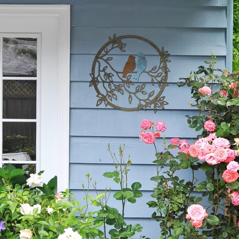 Ferraycle Metal Wall Art Bird on Tree Branch Silhouette Bird Art Decor for Living Room Garden Bedroom Office Home Wall Housewarming Party Decor(Vivid Color) - Image 5